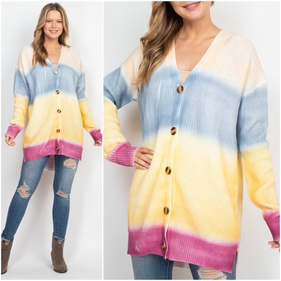 Tie Dye Sweater knit cardigan - Picture 3 of 13